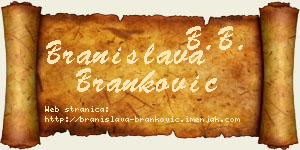 Branislava Branković vizit kartica